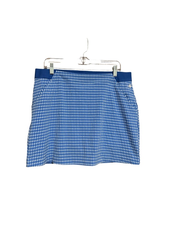 Lilly Pulitzer Dresses & Skirts - Lilly Pulitzer Luxletic Aona Skort 12 Morelle Blue Gingham UPF 50 Golf